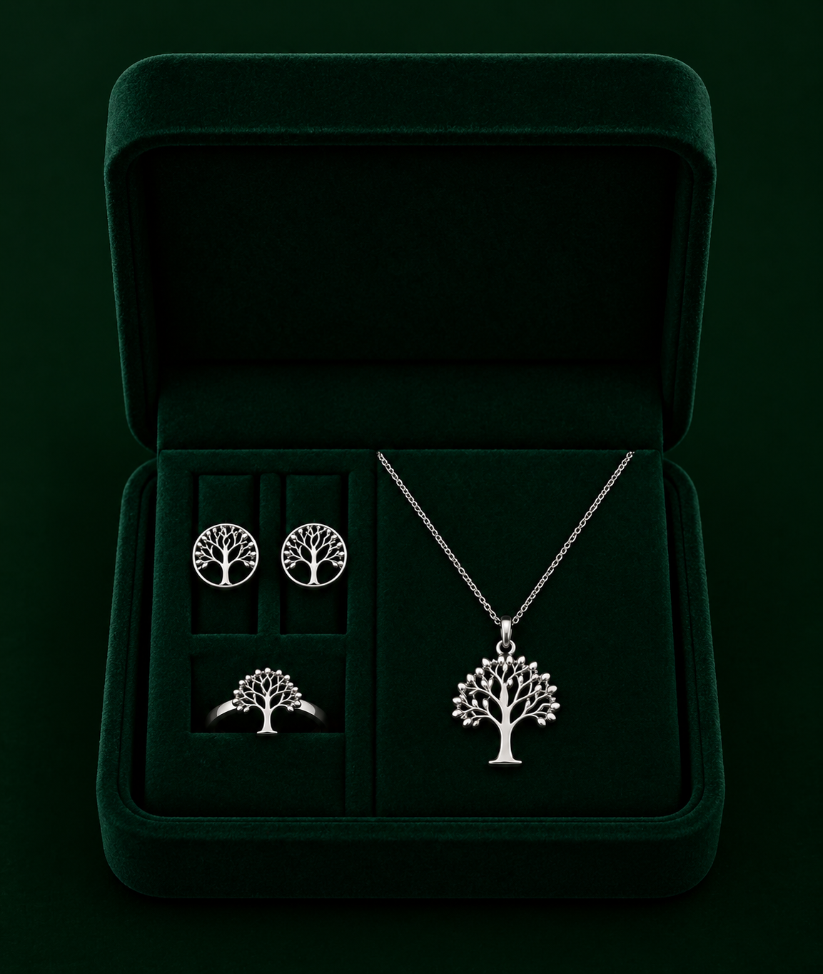 سرویس نقره زنانه مدل درخت زندگی دست ساز